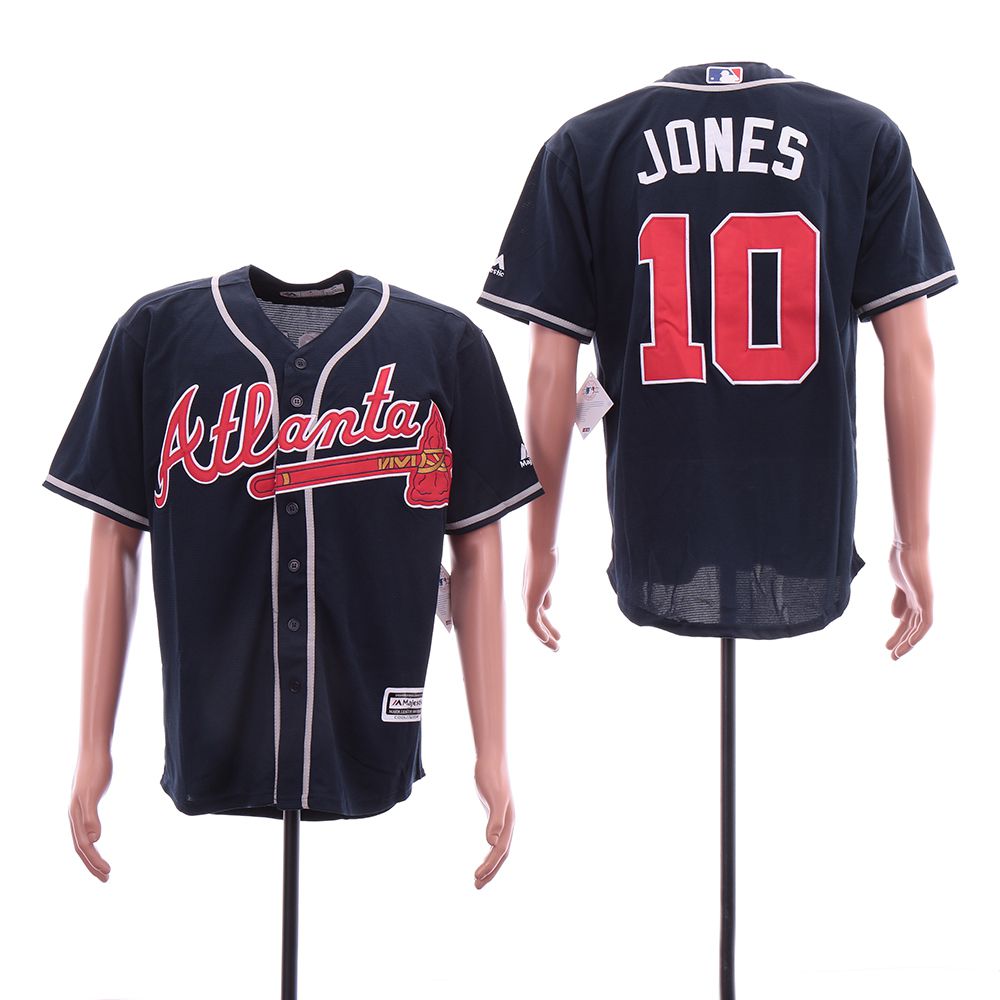 Men Atlanta Braves #10 Jones Blue Elite MLB Jerseys->atlanta braves->MLB Jersey